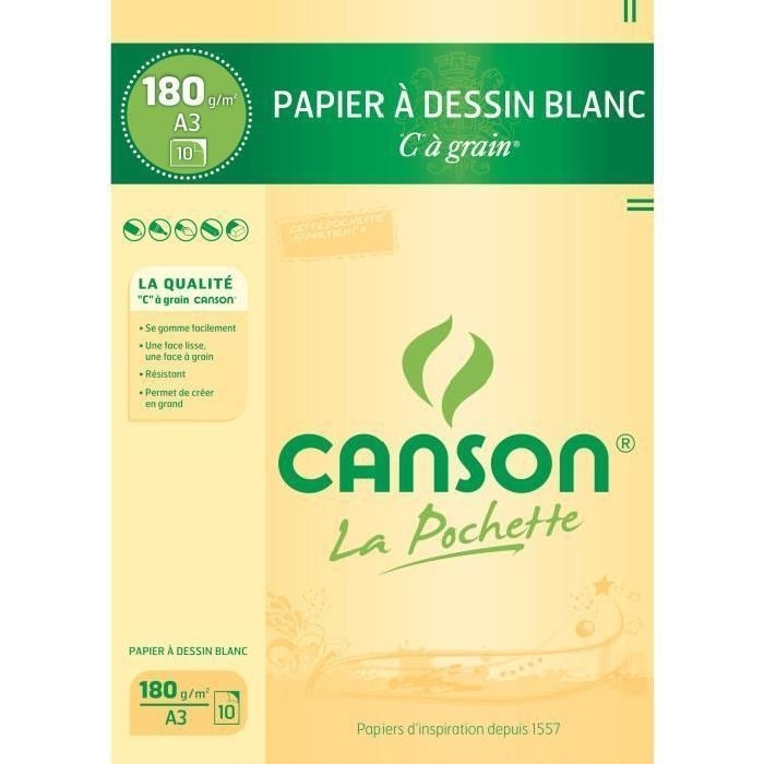 Canson “C” a Grain Paper 180g A3_15’S_Pad