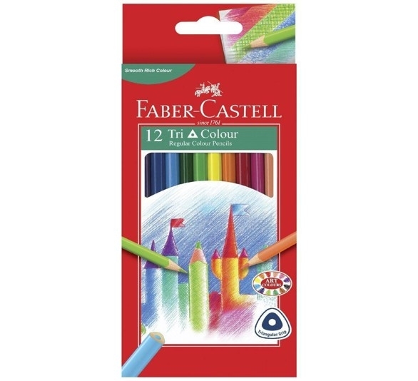 12 x Crayons couleur triangulaire - Triangular Coloured pencils