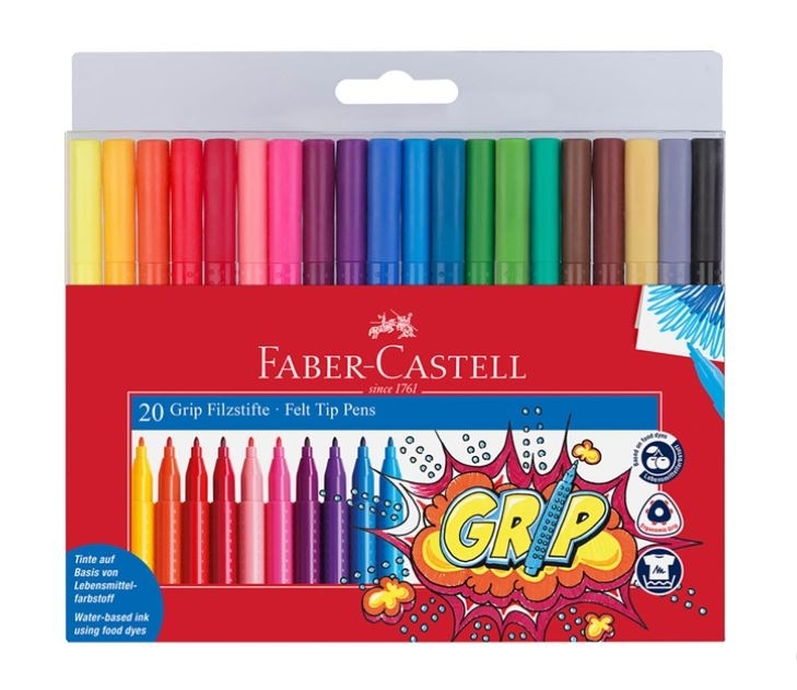20 x  Felt Tip Colour Markers - Not Triangular grip